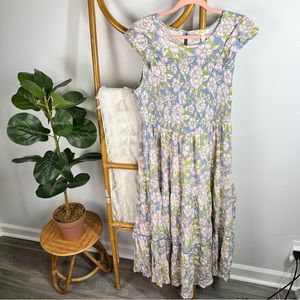 Matilda Jane Blue and Green Floral Midi Dress sz XL